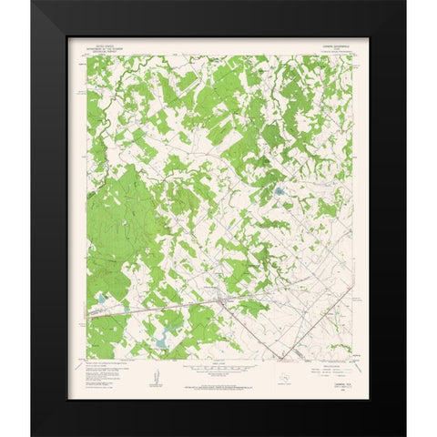 Carmine Texas Quad - USGS 1958 Black Modern Wood Framed Art Print by USGS