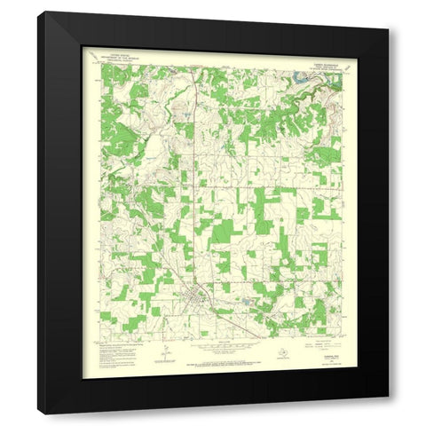 Carbon Texas Quad - USGS 1966 Black Modern Wood Framed Art Print with Double Matting by USGS