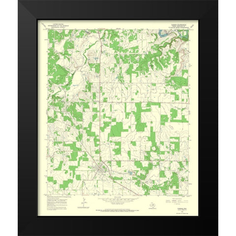 Carbon Texas Quad - USGS 1966 Black Modern Wood Framed Art Print by USGS