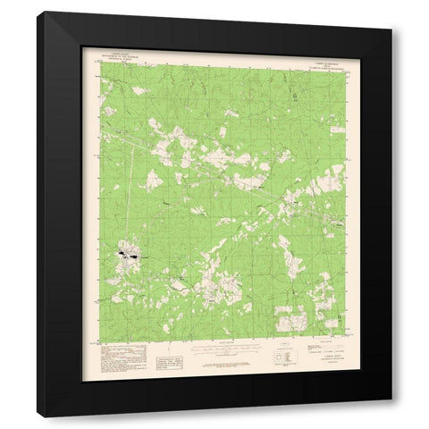 Camden Texas Quad - USGS 1979 Black Modern Wood Framed Art Print with Double Matting by USGS