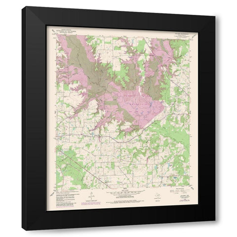 Calvary Texas Quad - USGS 1959 Black Modern Wood Framed Art Print with Double Matting by USGS