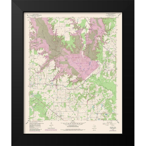 Calvary Texas Quad - USGS 1959 Black Modern Wood Framed Art Print by USGS