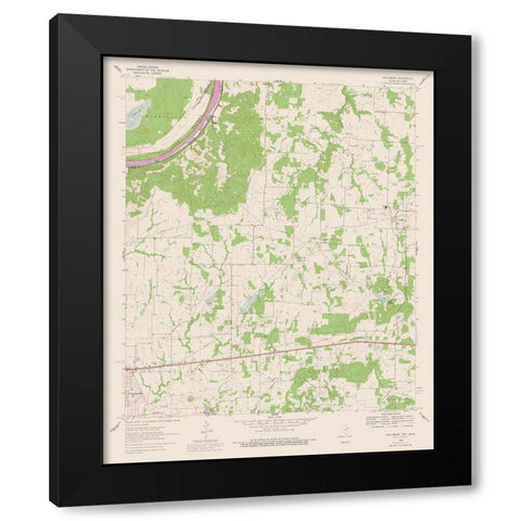 Callisburg Texas Quad - USGS 1960 Black Modern Wood Framed Art Print with Double Matting by USGS