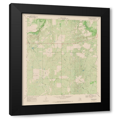 Calliham Texas Quad - USGS 1967 Black Modern Wood Framed Art Print with Double Matting by USGS