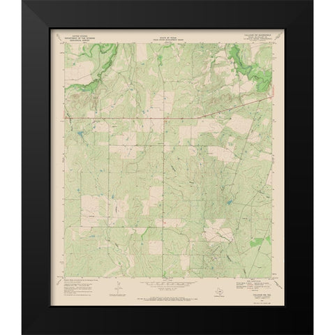 Calliham Texas Quad - USGS 1967 Black Modern Wood Framed Art Print by USGS
