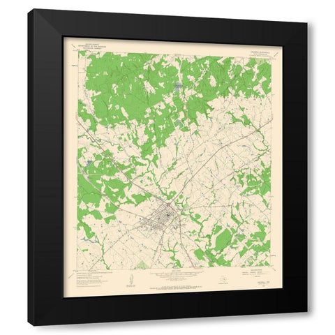 Caldwell Texas Quad - USGS 1961 Black Modern Wood Framed Art Print with Double Matting by USGS