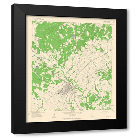 Caldwell Texas Quad - USGS 1961 Black Modern Wood Framed Art Print by USGS