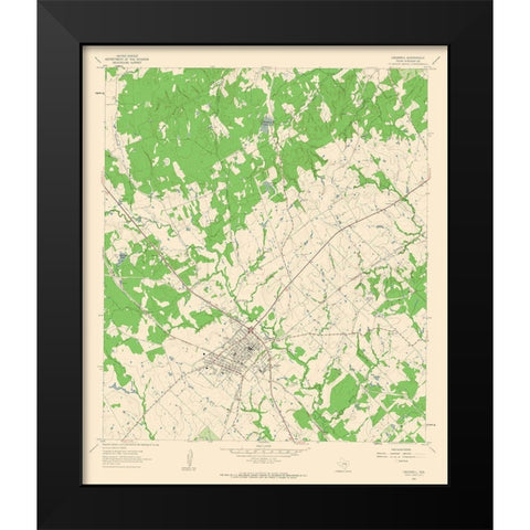 Caldwell Texas Quad - USGS 1961 Black Modern Wood Framed Art Print by USGS