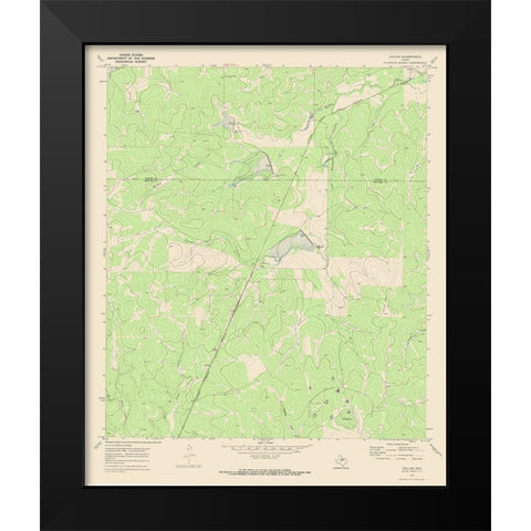 Callan Texas Quad - USGS 1970 Black Modern Wood Framed Art Print by USGS