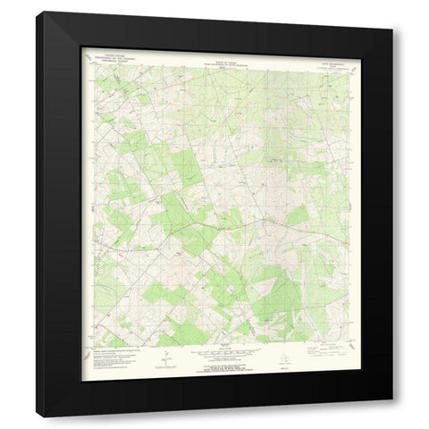 Cadiz Texas Quad - USGS 1979 Black Modern Wood Framed Art Print with Double Matting by USGS