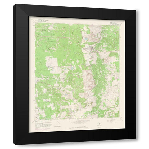 Caddo Texas Quad - USGS 1967 Black Modern Wood Framed Art Print with Double Matting by USGS