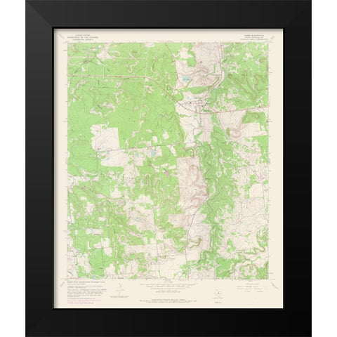 Caddo Texas Quad - USGS 1967 Black Modern Wood Framed Art Print by USGS