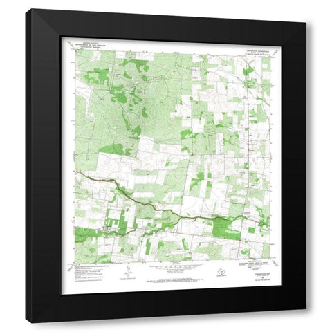 Concepcion Texas Quad - USGS 1968 Black Modern Wood Framed Art Print with Double Matting by USGS