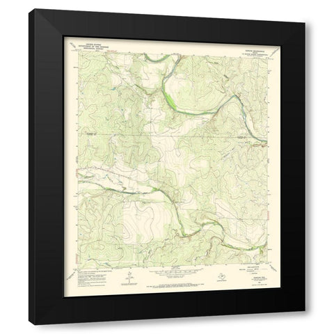 Concho Texas Quad - USGS 1967 Black Modern Wood Framed Art Print with Double Matting by USGS