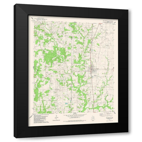Collinsville Texas Quad - USGS 1982 Black Modern Wood Framed Art Print by USGS