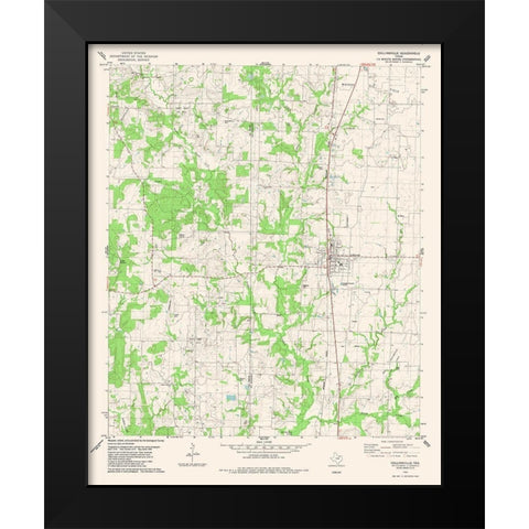 Collinsville Texas Quad - USGS 1982 Black Modern Wood Framed Art Print by USGS