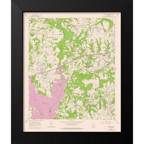Chandler Texas Quad - USGS 1966 Black Modern Wood Framed Art Print by USGS