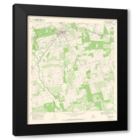 Charlotte Texas Quad - USGS 1968 Black Modern Wood Framed Art Print by USGS