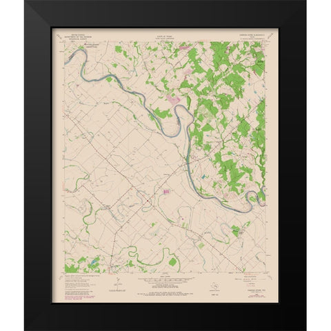 Chances Store Texas Quad - USGS 1980 Black Modern Wood Framed Art Print by USGS