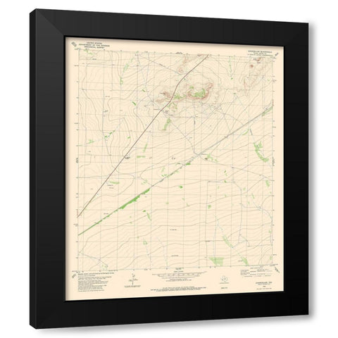 Chancellor Texas Quad - USGS 1980 Black Modern Wood Framed Art Print with Double Matting by USGS