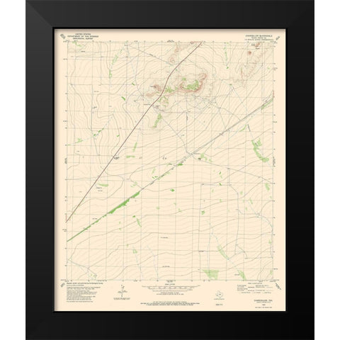 Chancellor Texas Quad - USGS 1980 Black Modern Wood Framed Art Print by USGS
