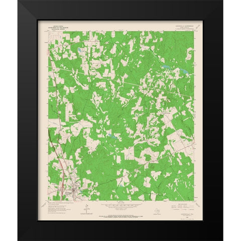 Centerville Texas Quad - USGS 1964 Black Modern Wood Framed Art Print by USGS