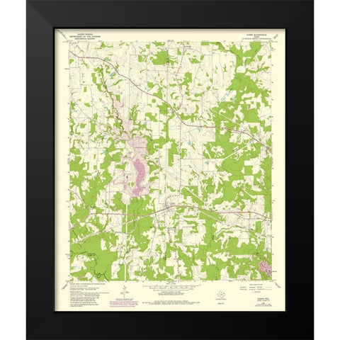 Cason Texas Quad - USGS 1980 Black Modern Wood Framed Art Print by USGS