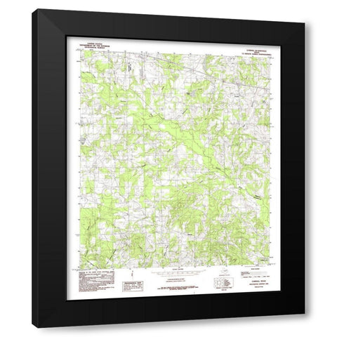 Carroll Texas Quad - USGS 1984 Black Modern Wood Framed Art Print with Double Matting by USGS