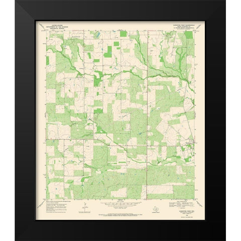 Christine West Texas Quad - USGS 1968 Black Modern Wood Framed Art Print by USGS