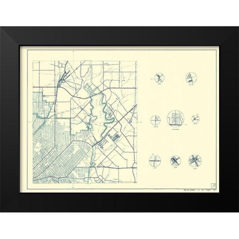Dallas Texas Cities 3 of 4 - Highway Dept 1936 Black Modern Wood Framed Art Print by Highway Dept