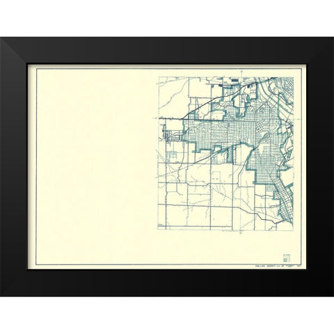 Dallas Texas Cities 2 of 4 - Highway Dept 1936 Black Modern Wood Framed Art Print by Highway Dept