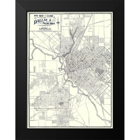 Dallas, Suburbs Texas - Weichsel 1919 Black Modern Wood Framed Art Print by Weichsel