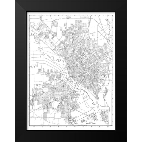 Dallas Texas - 1936 Black Modern Wood Framed Art Print by Unknown