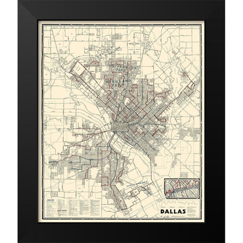 Dallas Texas - Dallas Railway 1941 Black Modern Wood Framed Art Print by Dallas Railway