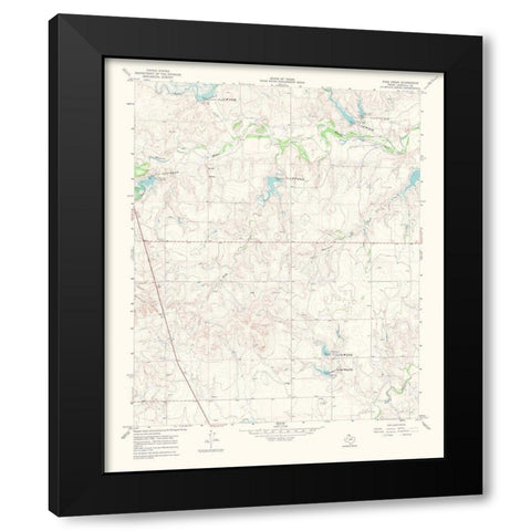 Dads Creek Texas Quad - USGS 1969 Black Modern Wood Framed Art Print by USGS
