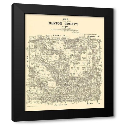 Denton Texas Landowner - Gast 1879 Black Modern Wood Framed Art Print by Gast
