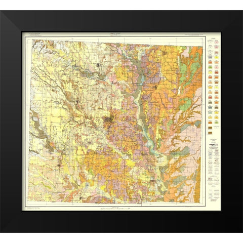 Denton Texas Soil - USDA 1918 Black Modern Wood Framed Art Print by USDA