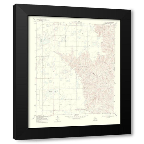 Deep Lake Texas Quad - USGS 1970 Black Modern Wood Framed Art Print by USGS