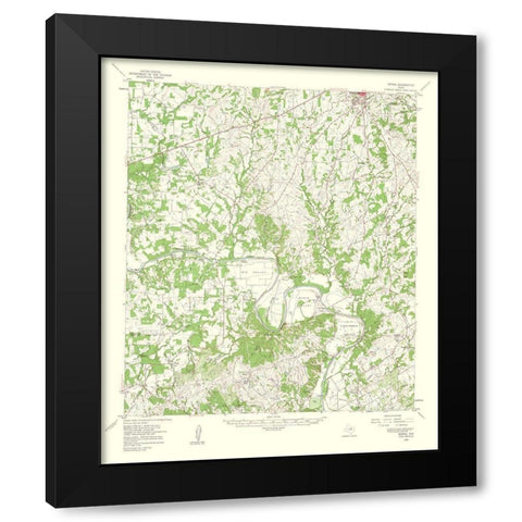Dennis Texas Quad - USGS 1960 Black Modern Wood Framed Art Print with Double Matting by USGS