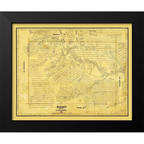 Dimmit County Texas - Arlitt 1876 Black Modern Wood Framed Art Print by Arlitt