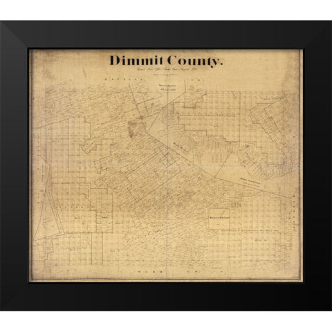 Dimmit County Texas - Beaumont 1894  Black Modern Wood Framed Art Print by Beaumont