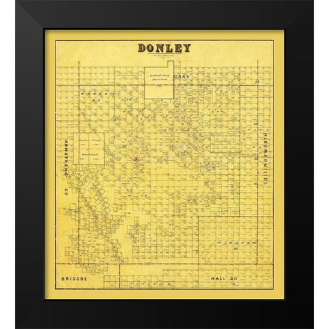Donley County Texas - 1880 Black Modern Wood Framed Art Print by Unknown
