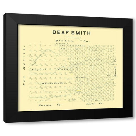 Deaf Smith County Texas - Hamilton 1887 Black Modern Wood Framed Art Print with Double Matting by Hamilton