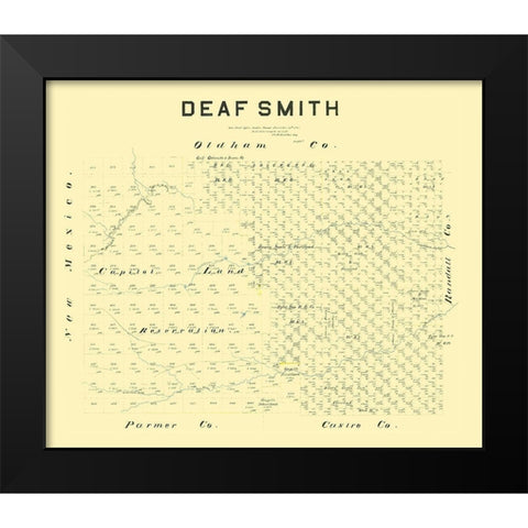 Deaf Smith County Texas - Hamilton 1887 Black Modern Wood Framed Art Print by Hamilton