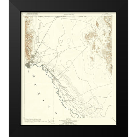 El Paso Texas Quad - USGS 1907 Black Modern Wood Framed Art Print by USGS