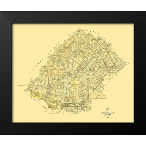 Fayette County Texas - Martin 1865 Black Modern Wood Framed Art Print by Martin
