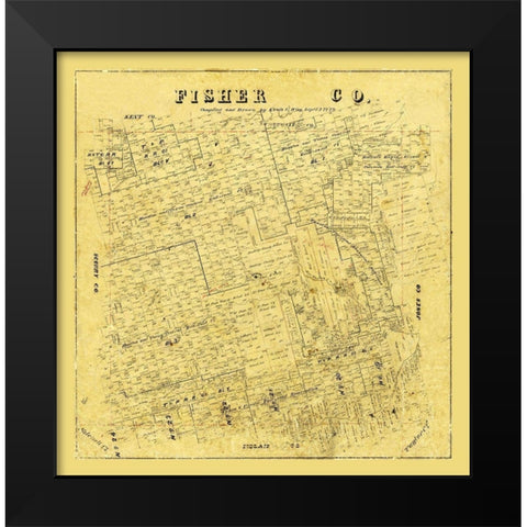 Fisher County Texas - Wise 1879 Black Modern Wood Framed Art Print by Wise