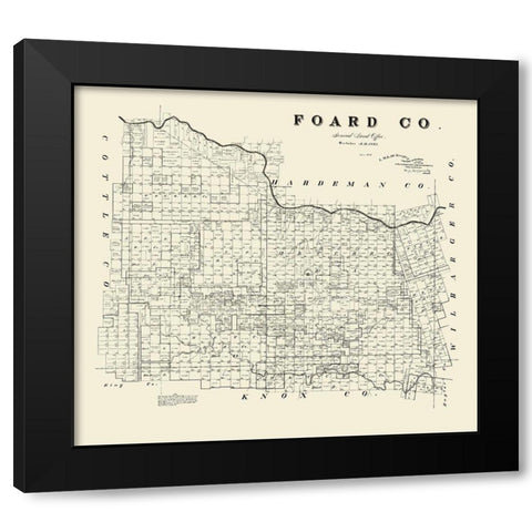 Foard County Texas - McGaughey 1891 Black Modern Wood Framed Art Print with Double Matting by McGaughey