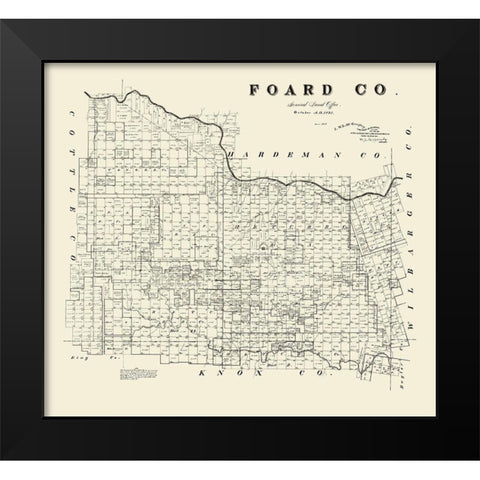 Foard County Texas - McGaughey 1891 Black Modern Wood Framed Art Print by McGaughey