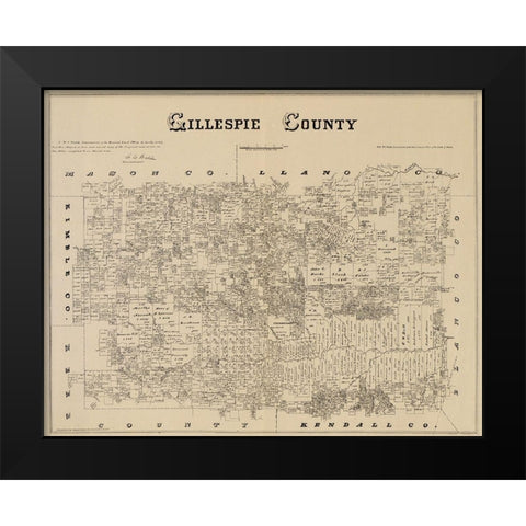 Gillespie Texas Landowner - Gast 1879 Black Modern Wood Framed Art Print by Gast